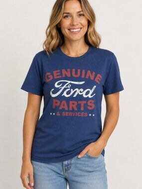 Ford Genuine Parts & Services Graphic Tee Navy Blue Size Small NWOT